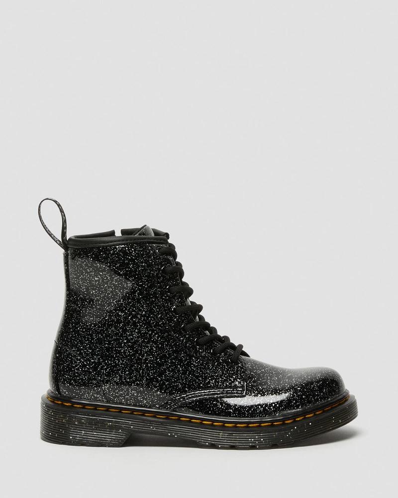 Kids' Dr Martens Junior 1460 Glitter Lace Up Boots Black | AU 676DFM